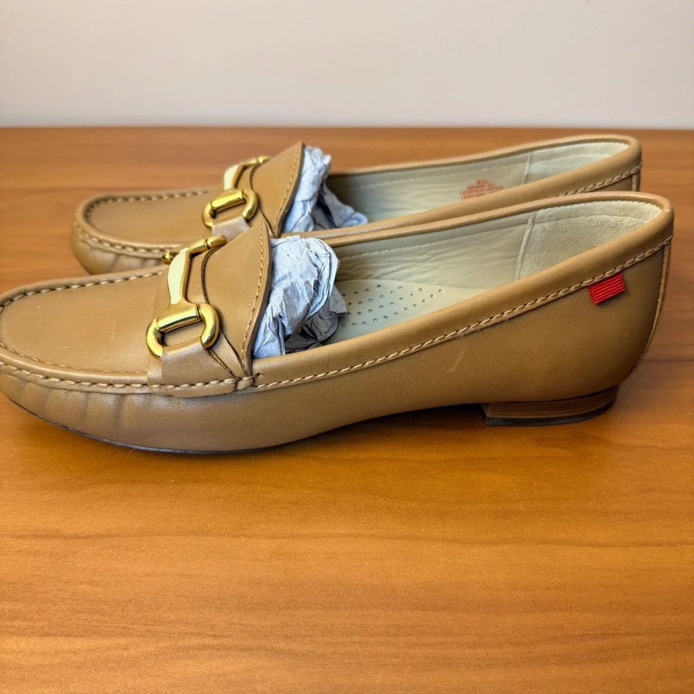 Marc Joseph New York Grand St Tan Leather Horsebit Loafers Womens 8.5 Brazil